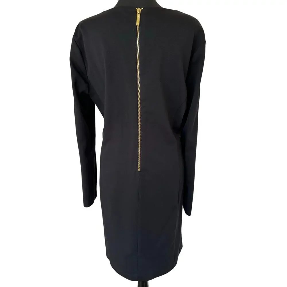 Michael Kors - Zip Knee Length w/ gold Stud Dress -Black- Size 16